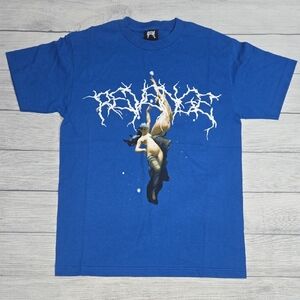 Revenge Men's Lightning Angel T-Shirt Blue Size M NWT